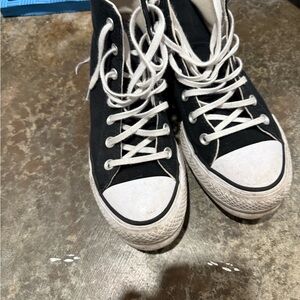 Black and White High-Top Sneakers